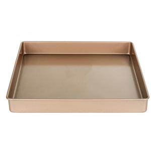 Aluminium Cake Mould Square Non Stick 1.5mm Square Baking Mold With Golden
