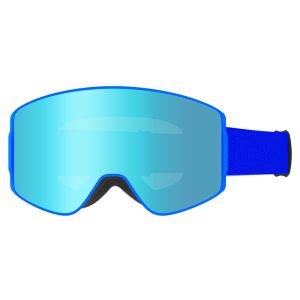 Magnetic Double-Layer Anti-Fog Ski Goggles for Men and Women with Color Mirror