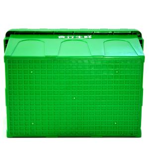 550x370x320mm Folding Stackable Crate Moving Plastic With Attached Lid Container
