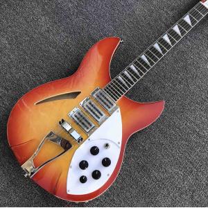 Wholesale Orange burst 12 strings Ricken 360 model Electric Guitar,Factory custom hollow body Rick Jazz Guitar from china suppliers