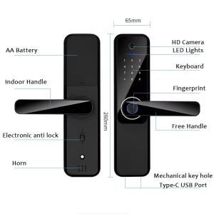 Glomarket Wifi Biometric Electronic Tuya App Remote Smart Lock Smart Fingerprint