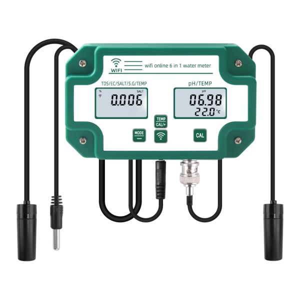 Smart Tuya Wifi Digital PH Meter with Data Logger Function and 6 in 1 TDS.EC.PH