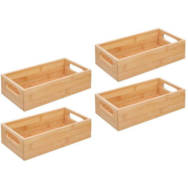 Bamboo Storage Bin with Handles Multifunctional and Customer Logo Storage Solution