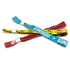 Polyester Custom Woven Wristband Woven Fabric Wristbands For Events