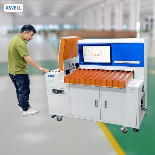 11 Channel 18650 26650 Cylindrical Battery Sticking And Sorting Machine Cell