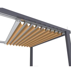 China Motorized Waterproof Awning Canopy 5m Side Aluminium Pergola With Retractable Roof on sale