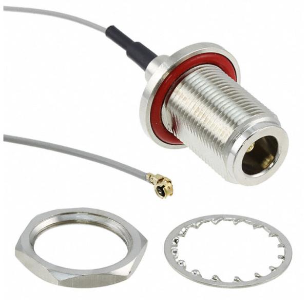 N Female Bulkhead With O-ring Connector to UFL 20cm Length 1.13mm Coaxial Cable