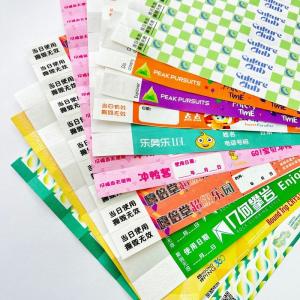 Custom Printed Paper Wristbands Sequential Numbering Barcoding For Security