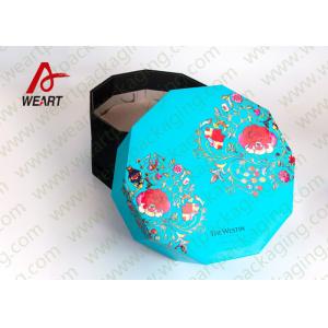 Blue Lid & Black Base Cardboard Food Packaging Boxes , Decorative Cardboard