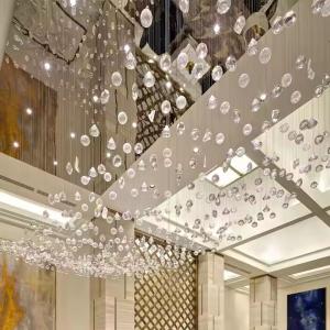 Customized Hotel Lobby Villa Staircase Decoration Modern Ceiling Large Crystal