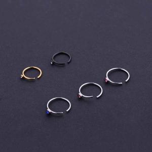 New Style Body Piercing Jewelry Synthetic Opal Nose Hoop Rings Set