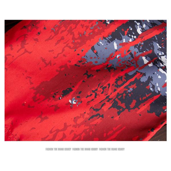 Digital Offset Printing Gradual Mens Red Boardshorts With Pockets