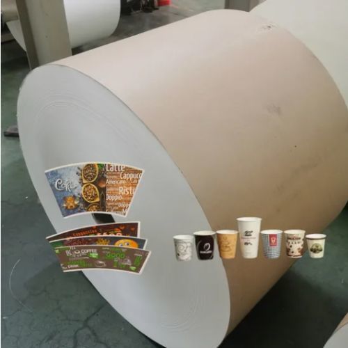 Quality Moisture Resistant Kraft Paper Roll for Juice Cup Production Laminated PE Coated Roll Wrapping Packaging Cups for sale