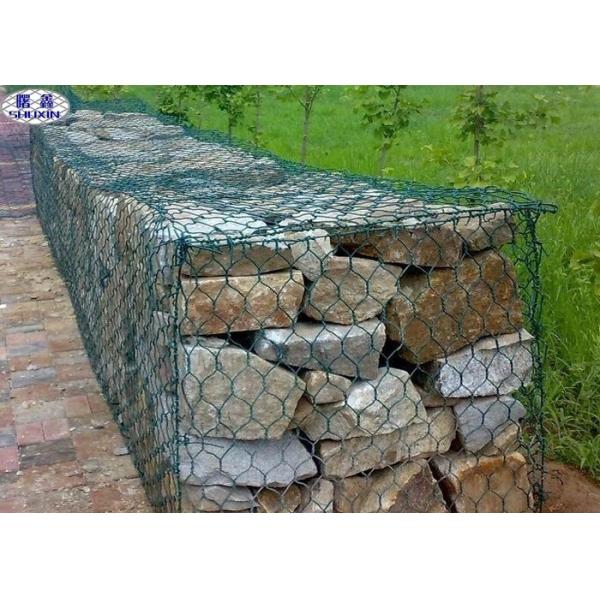 Quality Custom Hexagonal Gabion Wall Cages / Wire Mesh Rock Retaining Wall for sale