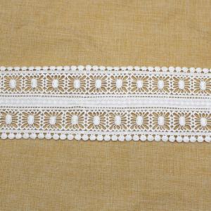 Customized Flat 9cm Embroidery Lace Trim For Clothes Decor