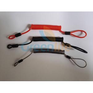 Flexible plastic customized size coil tether w/mini loop on two ends simple tool