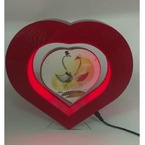 heart shape christmas gift led light magnetic levitation floating photo frame