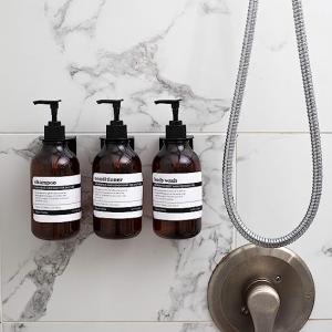 Space-Saving Adhesive Bottle Holder for Shampoo Set of 2 Behind Doors/On Walls