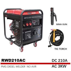 Large Fuel Tank Arc 3kw Portable Generator DIESEL Alternative Current 210 Amp