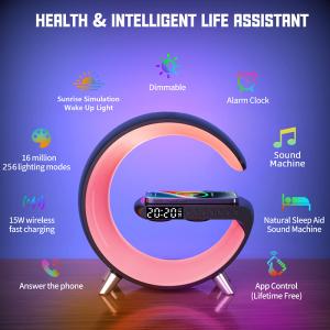 White/Black G Speaker Lamp with Bluetooth and Voice Control