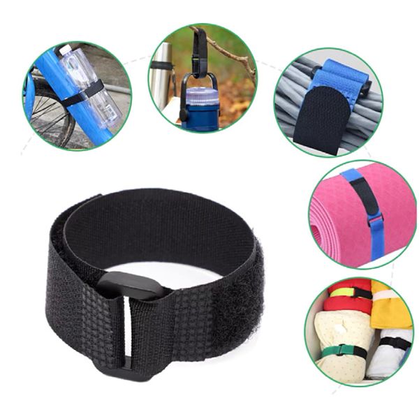 DANSKY Nylon Polyester Standard Hook and Loop Strap With Plastic Buckle Reusable Self-lock Cinch Strap