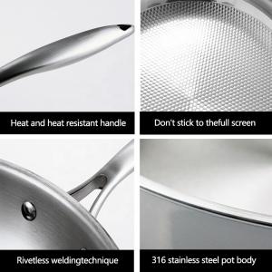 Honeycomb Kitchen Frying Pan Nonstick Hybrid Stainless Steel Frying Pan