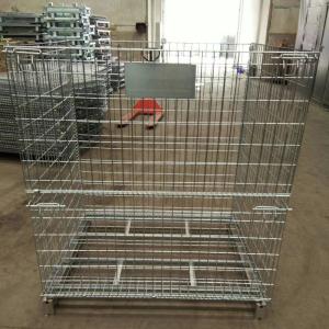 Stackable Design Wire Mesh Cages Containers Rust Proof With 500-1000KG Capacity