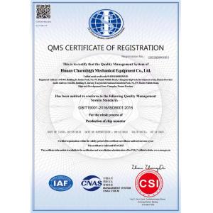 HUNAN CHARMHIGH ELECTROMECHANICAL EQUIPMENT CO., LTD. Certifications