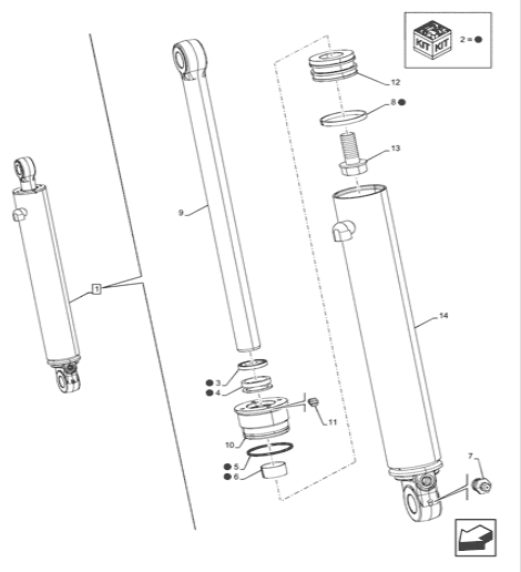 84259227 Seal Kit For Case Backhoe Loader Stabilizer Cylinder 580N 580N EP 580SN 580SN WT 590SN