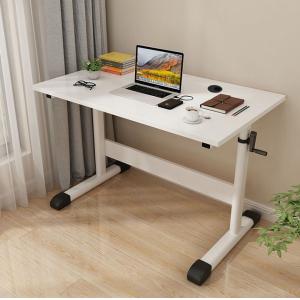 Manual Height Adjustable Desk Girl White Wooden Computer Coffee Table for