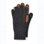 Outdoor Activities Winter Gloves For Men , Warm Knit Gloves With Leather Palm
