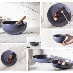Round Plain Purple Modern Porcelain Dinnerware Sets 1280C Fired