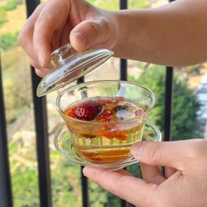 OEM ODM Double Walled Glass Cups / Mugs With Infuser Basket