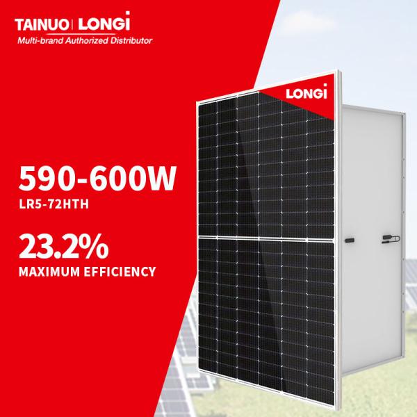 TUV ISO PV CE Certificate Longi Half Cell Pv Panels Module 590W 600W 600 Watt