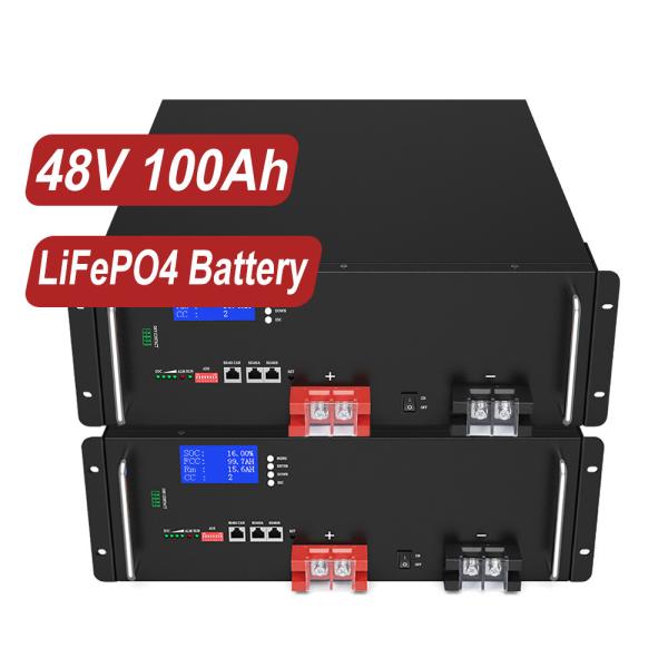 RV Boat Marine Solar 48V 100Ah LiFePO4 Smart BMS LiFePO4 Battery LCD Voltage
