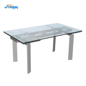 900mm Width Rectangular Extendable Glass Top Table Easy To Maintain