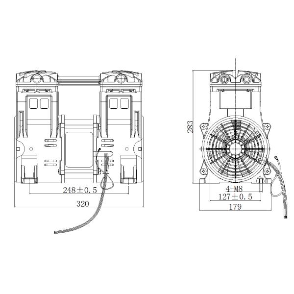 1000W Oil Less Piston Compressor Vacuum Pump GSE For Ozone Equipment