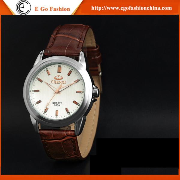 Quality 005A New Fashion Women Men Quartz Stainless Steel Watch Rhinestones Couple Leather Watches for sale