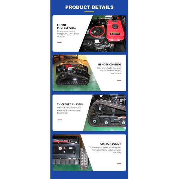 Free Shipping Brush Cutting Width Motorized Rotary Zero Turn Lawn Mower Remote Control Tracked Lawn Mower