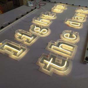 Custom Mirror Neon Glasses Sign Acrylic Box Led Letter Build up Signage Light up