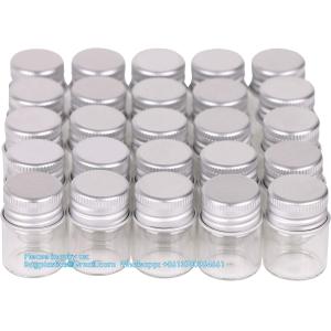 100 Sets Small Glass Bottles With Aluminum Cap Screw Top Lids 5 Milliliter Tiny