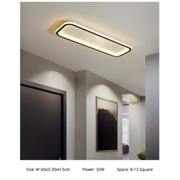 Gold Black Ceiling lights Finished Simple Led For Living Room Bedroom rectangle chandelier(WH-MA-235)