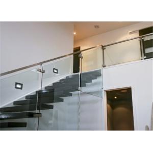 Metal Floating Stairs , Modern Floating Stairs Single Invisible Stringer