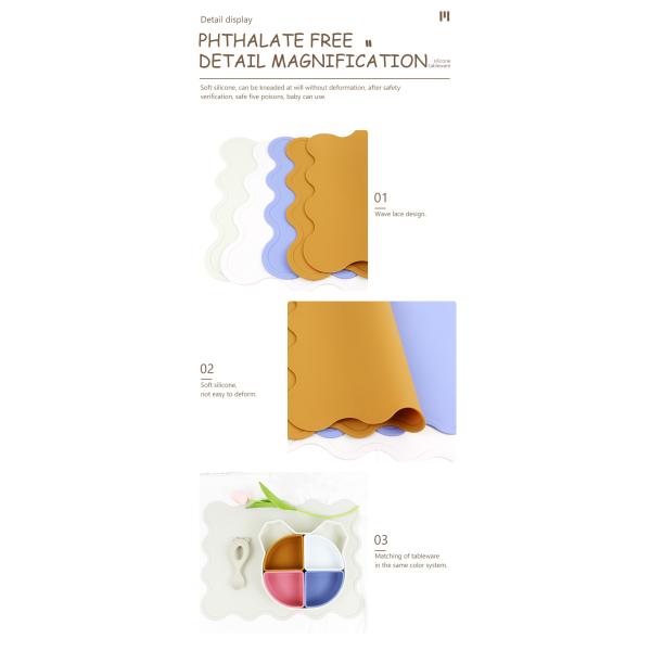 PBA Free Personalized Silicone Placemats , Dining Table Silicone Mat 30cm 40cm