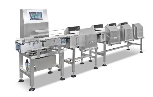 Quality Horizontal Weight Sorter Machine With Pusher Rejector PLC Control for sale