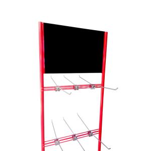 Customized Metal Red Hanging Stand Display Rack For Supermarket Retail Stores