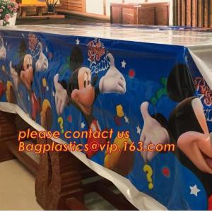 Custom Printed Plastic Waterproof Halloween Table Cloth, custom printed plastic