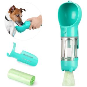 Portable 300ML BPA Free 2 In 1 Dog Water Bottle With Poop Bag And Scooper