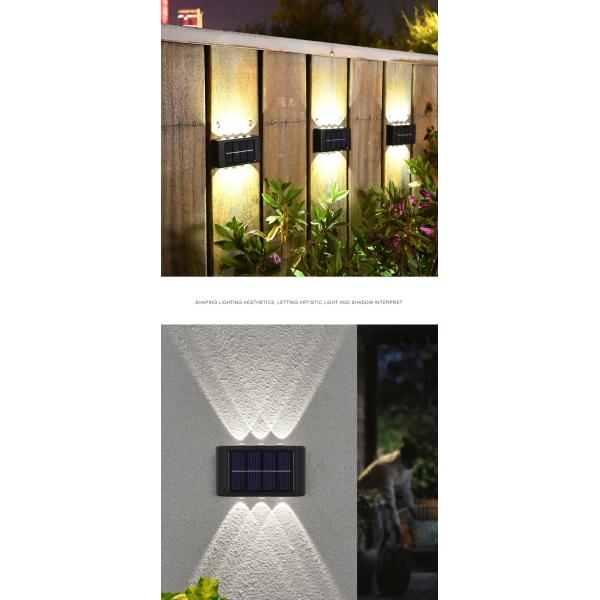 Glowing Waterproof Atmosphere Wall Light 600mah Solar LED Outdoor Decorative Garden