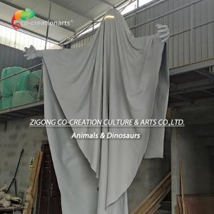 Mysterious Cloaked Figure Fiberglass Statue With Illuminated Forehead